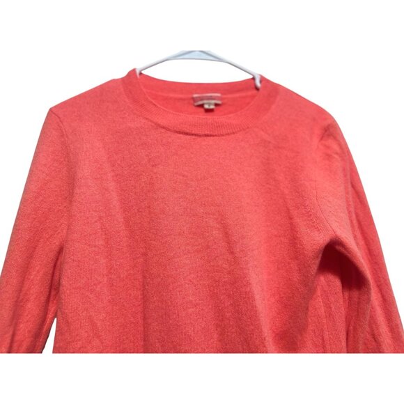 J.Crew 100% Cashmere Crewneck Sweater Women Small Orange Knit Tennis Preppy Fall - Picture 9 of 11